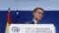 El presidente del Partido Popular (PP), Alberto Núñez Feijóo, en conferencia de prensa en Madrid, este jueves 9 de noviembre. (Oscar del Pozo/AFP)