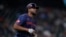 El primera base de los Astros de Houston, José "Pito" Abreu, corre hacia la primera base después de conectar un sencillo durante la sexta entrada del juego de béisbol contra los Azulejos de Toronto, el lunes 1 de abril de 2024, en Houston. (AP/Kevin M. Cox)
