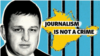El periodista Vladyslav Yesypenko, en una imagen que exige su libertad (Twitter de Dymtro Kuleba).