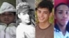 Jonathan Torres, Emiyoslan Román, Brandon David y Rowland Jesús Castillo, menores cubanos detenidos.