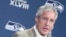 El entrenador de Seattle Seahawks, Pete Carroll, habló el 26 de enero de 2014, en la primera Conferencia de prensa sobre el Superbowl en un hotel de Jersey City, Nueva Jersey, EEUU.