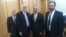 Canciller de Chile Teodoro Ribera Neumann, Dr. René Bolio, Dr. Orlando Gutierrez-Boronat y Sr. Luis Zuñiga (Foto: Paul Sfeir - Radio TV Martí)