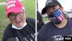 Simpatizantes de Donald Trump y Joe Biden.