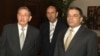Raúl Castro, el entonces secretario del consejo de Ministro Carlos Lage (centro) y el entonces canciller Felipe Pérez Roque. Foto tomada 3 de abril de 2007.