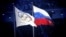 La bandera olímpica y la bandera rusa durante la ceremonia de inauguración de los Juegos Olímpicos de Sochi 2014, en el Estadio Olímpico de Sochi, Rusia, el 07 de febrero de 2014.