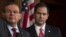 (i-e) El senador demócrata Bob Menendez y el senador republicano Marco Rubio.