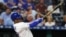 El pelotero cubano Jorge Soler (Reales de Kansas City) conecta un jonrón el 4 de septiembre de 2019 contra los Tigres de Detroit. (Jay Biggerstaff-USA Today-Reuters).