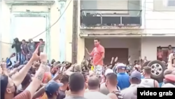 Una imágen de las protestas del 11 de julio en Cárdenas, Matanzas.